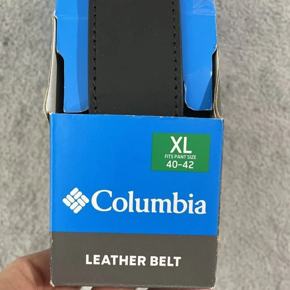 NEW Men's Columbia Black Leather Belt Size XLarge 40 - 42 Waist